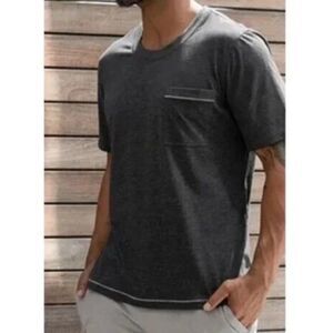 Lunya Lahgo Restore Short Sleeve Tee Charcoal Gray Size Small NWT